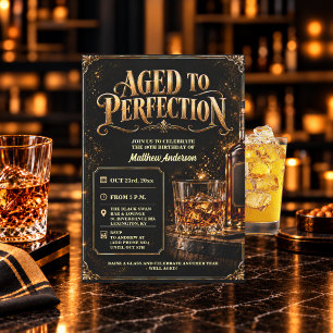 Invitación Hombres de 40 años cumpleaños de whisky envejecido