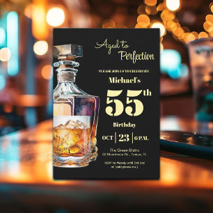 Invitación Hombres de 55 años cumpleaños Whiskey envejecido a