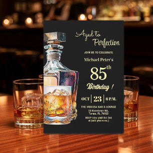 Invitación Hombres de 85 años cumpleaños de whisky envejecido