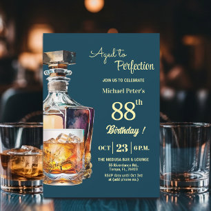 Invitación Hombres de 88 años de edad perfecta Whisky Cumplea