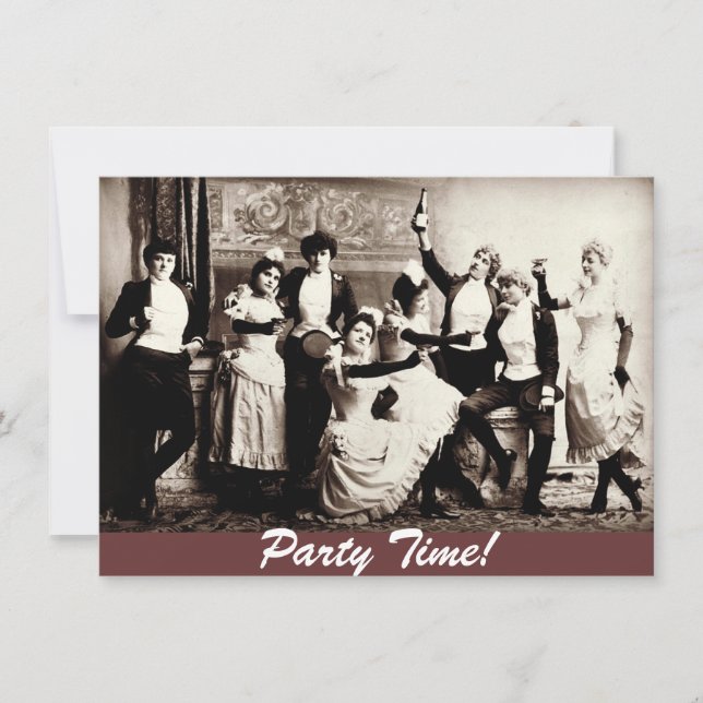 Invitación Hombres de fiesta de mujeres de edad que celebran  (Anverso)