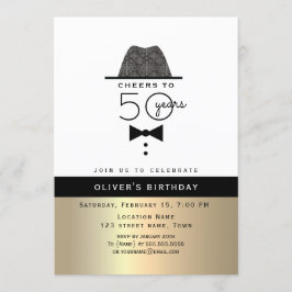 Invitación Hombres de Oro 50 cumpleaños