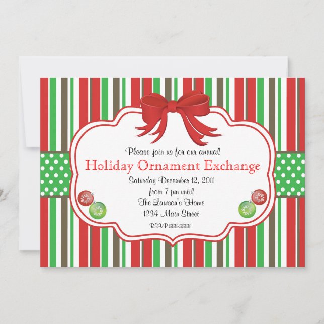 Invitación Hombres de pan jengibre de intercambio de adornos  (Anverso)