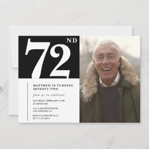 Invitación Hombres en blanco y negro cumpleaños 72
