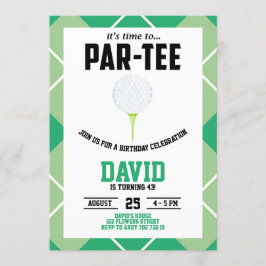 Invitación Hombres Golf Par-tee Cumpleaños