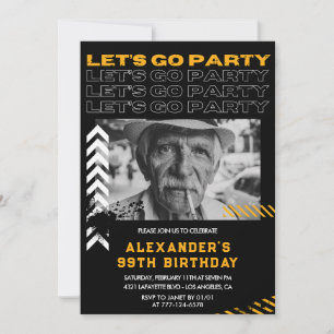 Invitación Hombres negros Vamos a celebrar 99 cumpleaños