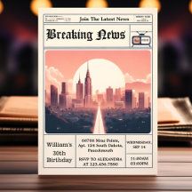 Hombres retro de la moda Periódico Adulto 30 cumpl