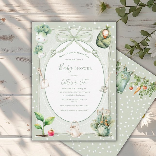 Invitación Home Grown & Almost Here Vegetable Baby  (Subido por el creador)