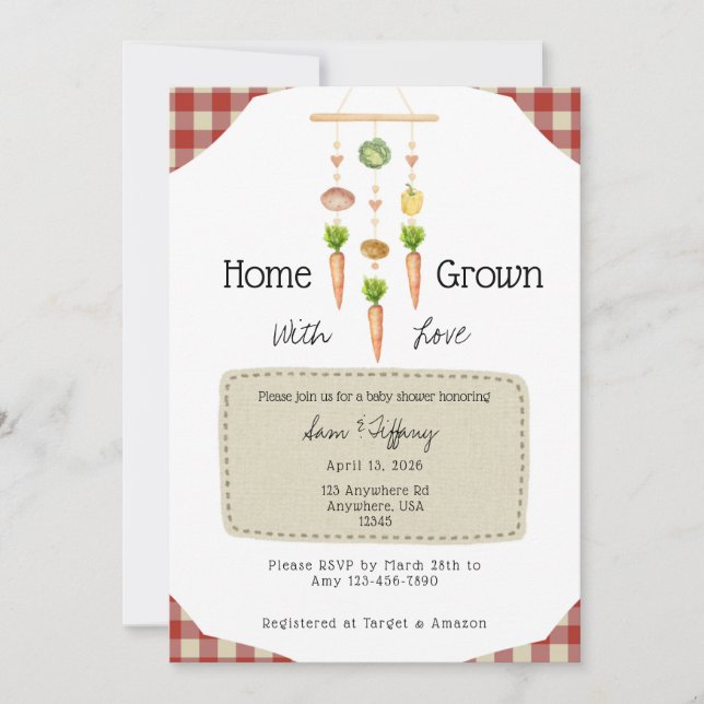 Invitación Home Grown With Love (Anverso)