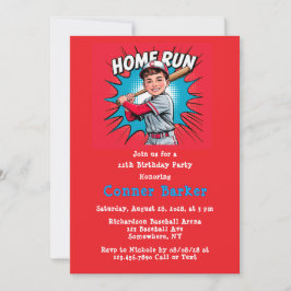 Invitación Home Run Boy Birday Bash