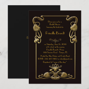 Invitación Homenaje a la ducha de novia, gran estilo Gatsby, 