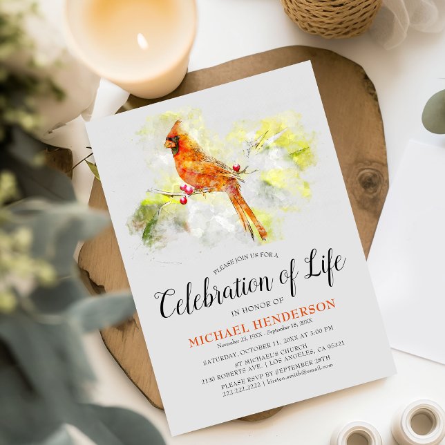 Invitación Homenaje a la vida del cardenal acuarela (Subido por el creador)