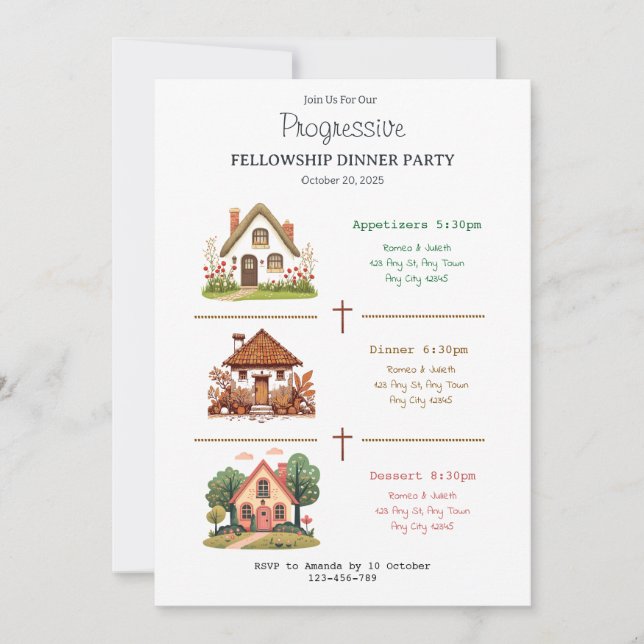 Invitación Homes Progressive Fellowship Dinner Invitation (Anverso)