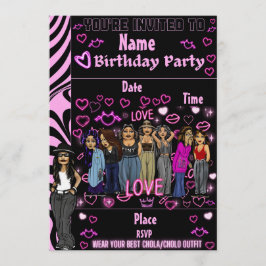 Invitación Homies Chicana  Birthday Invitation Lil Homies