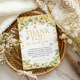 Invitación Honey Bee 1st Birthday Thank You Card