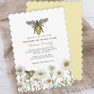 Invitación Honey Bee Bumblebee Wildflowers Baby Shower