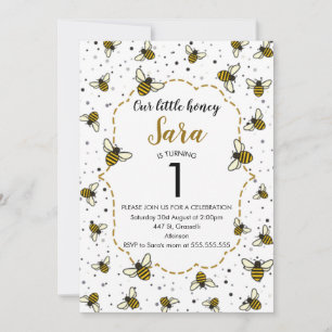 Invitación Honey Bee Fiesta de cumpleaños 1