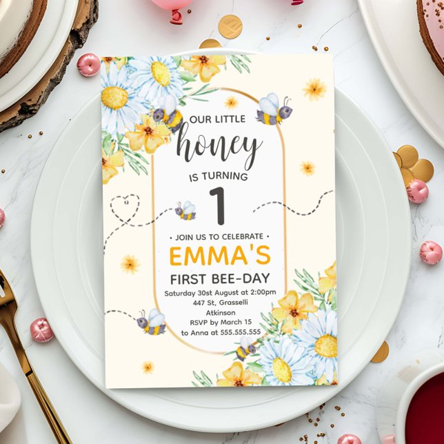 Invitación Honey Bee Fiesta de cumpleaños 1 (Subido por el creador)