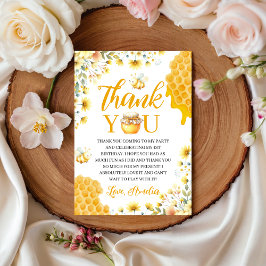 Invitación Honey Bee First Birthday Thank You Card