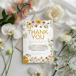 Invitación Honey Bee Garden Birthday Thank You Card
