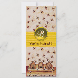 Invitación HONEY BEE, Monograma de MANTENIMIENTO