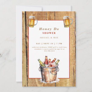Invitación Honey Do BBQ Beer Bucket Parejas Boda Ducha