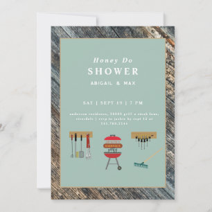 Invitación Honey Do BBQ Sage Parejas Wedding Shower