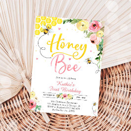 Invitación Honey One Honey Bee 1st Birthday Invitation