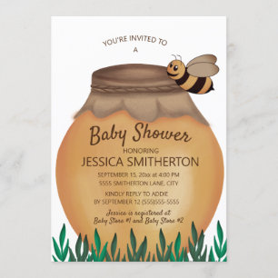 Invitación Honey Pot and Honeybee Chica Boy Baby Shower