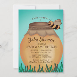 Invitación Honey Pot y Honeybee Baby Shower