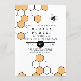 Invitación Honeycomb moderno | Fiesta de cumpleaños de Bumble