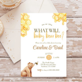Invitación Honeycomb qué va a llevar el bebé Bee Baby Shower