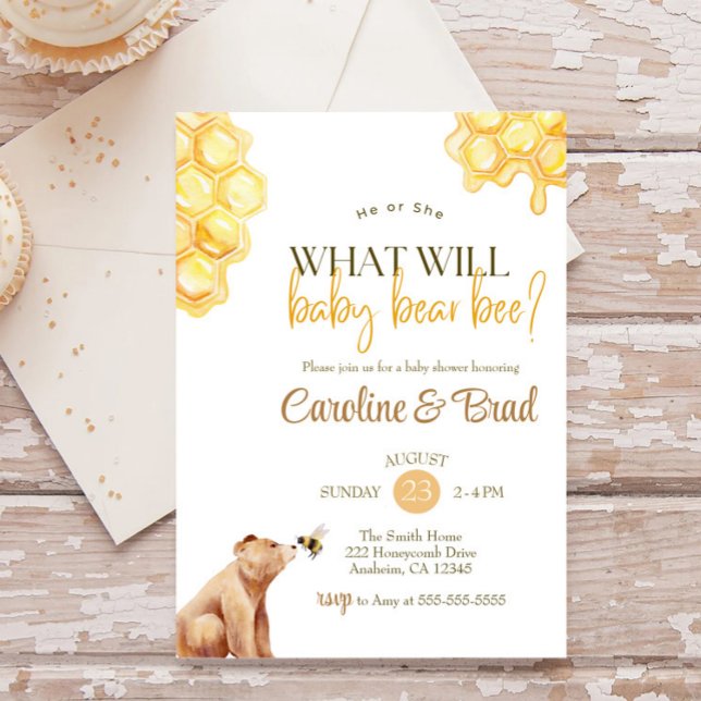 Invitación Honeycomb qué va a llevar el bebé Bee Baby Shower (Subido por el creador)