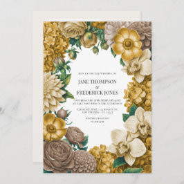 Invitación Honeycomb, Wheat & Warm Taupe Wedding