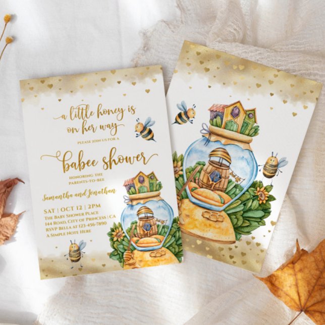 Invitación HoneyComb y Bee Ilustracion Baby Shower (Subido por el creador)