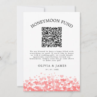 Invitación Honeymoon Fund QR Code Sign, Wedding Honeymoon