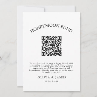 Invitación Honeymoon Fund QR Code Sign, Wedding Honeymoon