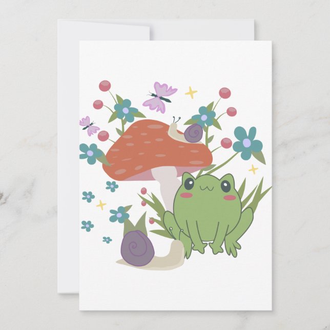 Invitación hongo cottagecore (Anverso)