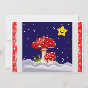 Invitación hongos de diseño de Navidad