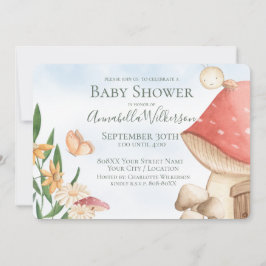 Invitación Hongos de jardín y batiburritas