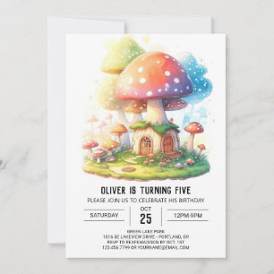 Invitación Hongos mágicos Toadstool Cumpleaños
