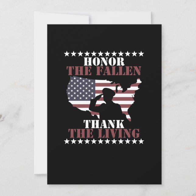 Invitación Honor The Fallen Thank The Living Veterans Day (Anverso)