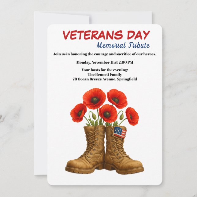 Invitación Honoring Heroes | Veterans Day Tribute (Anverso)