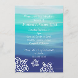 Invitación Honu Sea Turtles Parejas Baby Shower