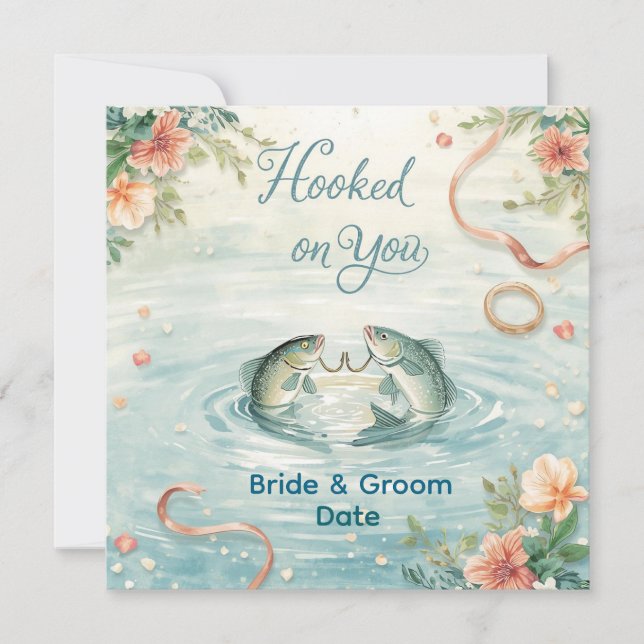 Invitación Hook on you for Fishing Lovers Invitation (Anverso)