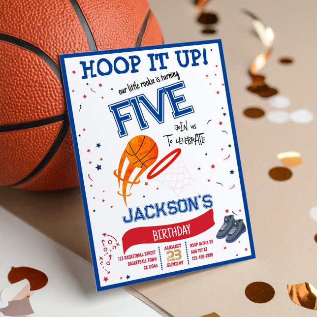 Invitación Hoop It Up Little Rookie Basketball Birday (Subido por el creador)