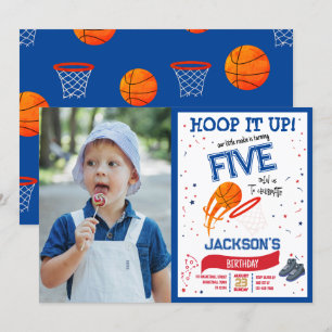 Invitación Hoop it Up Rookie Basketball Photo Birday
