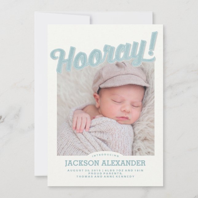 Invitación Hooray Baby (Anverso)