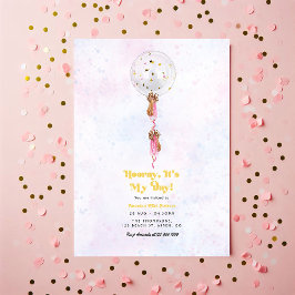 Invitación Hooray, ¡es mi día! Fiesta mínima de cumpleaños