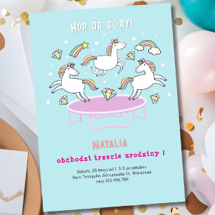 Invitación Hop do góry, parque trampolin zaproszenie urodzino